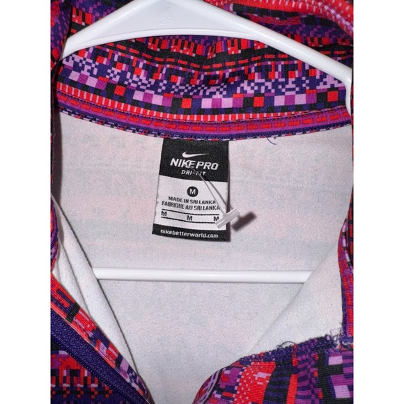 Nike Pro Dri Fit Hyperwarm 8 Bit 1/2 Zip Tribal Fair Isle Women's Size Medium - Picture 6 of 7